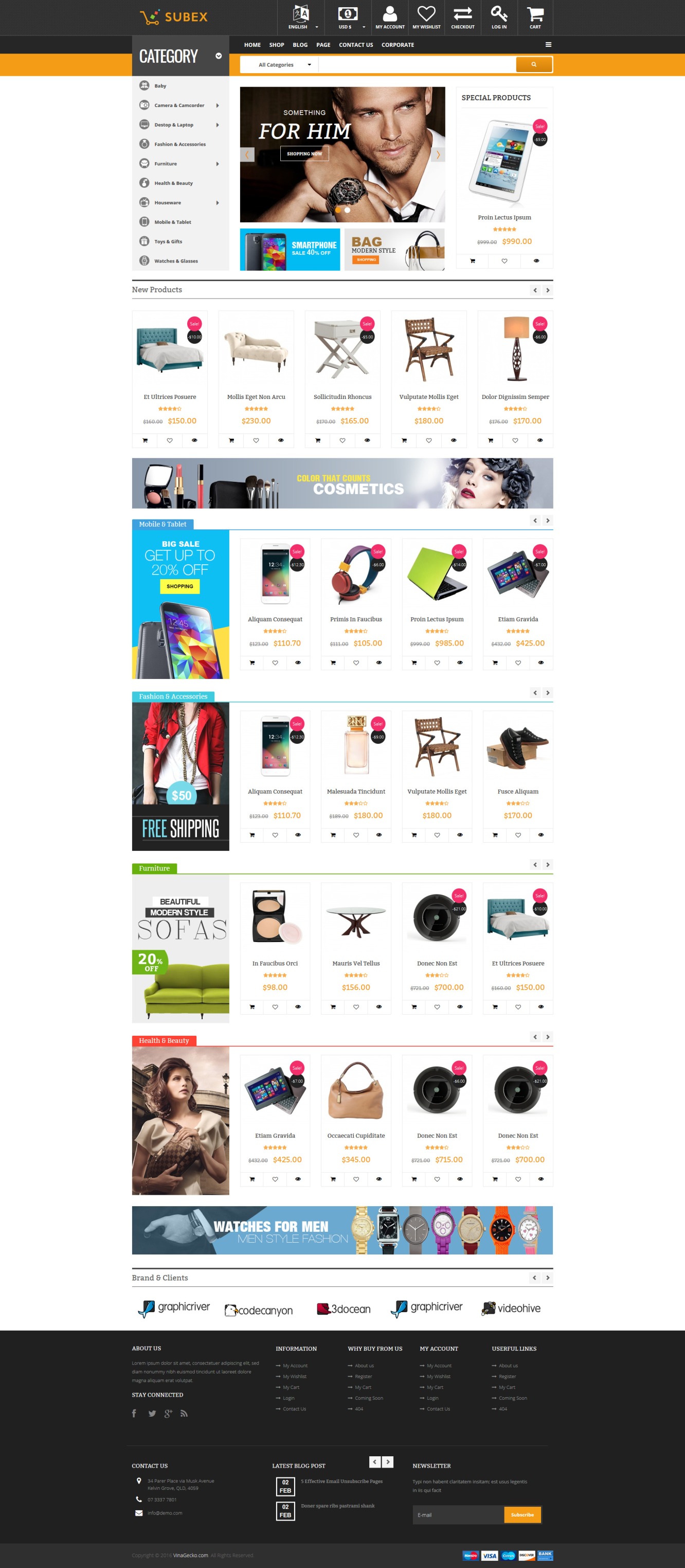 Vina Subex Mega Shop Responsive VirtueMart Template Web