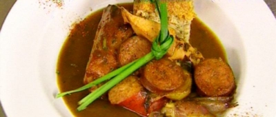 Carnes Ahumadas Acompañadas de Asado de Porotos